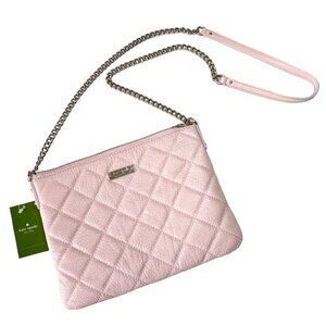 NWT Kate Spade Quilted Leather Shoulder Crossbody Bag Petal Pink Coquette Girly